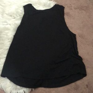 Cutout back black tank top